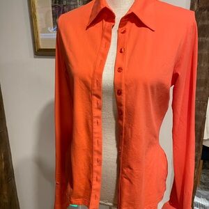 Anne Fontain Vintage Burnt Orange blouse; size 42; no stains